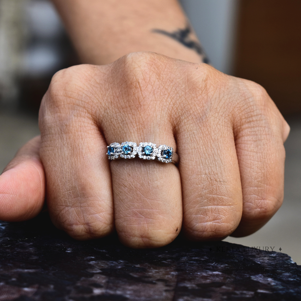 Blue Topaz Bridal Ring