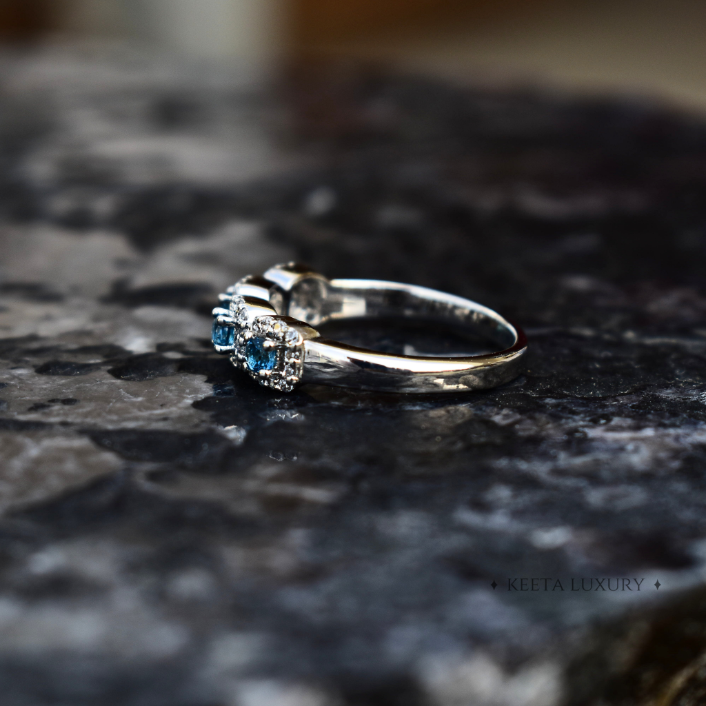 Blue Topaz Bridal Ring