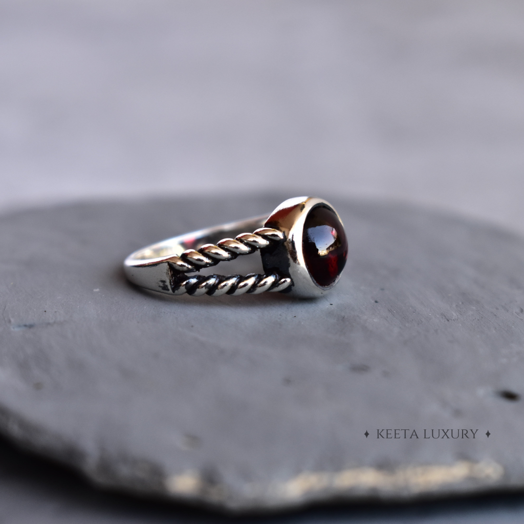 Natural Garnet Rings