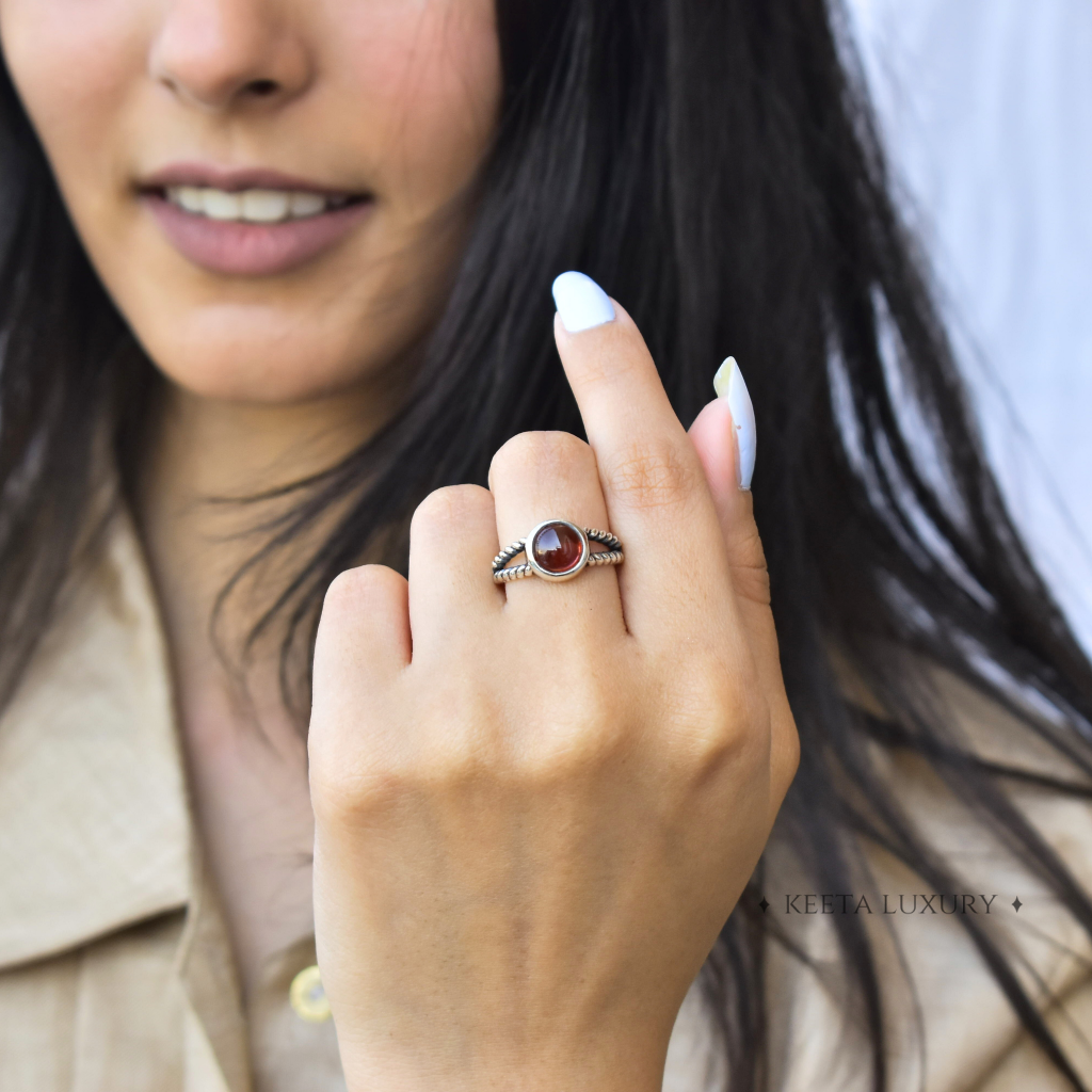 Natural Garnet Rings