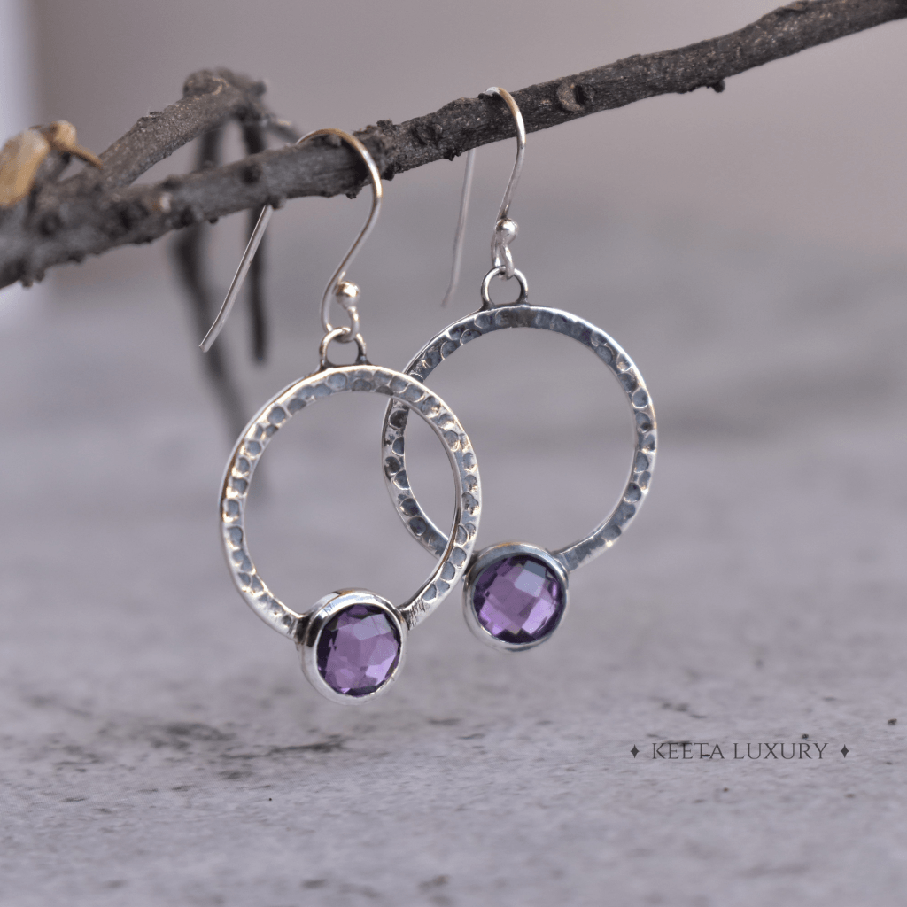 Boho Chic Flair - Amethyst Earrings -