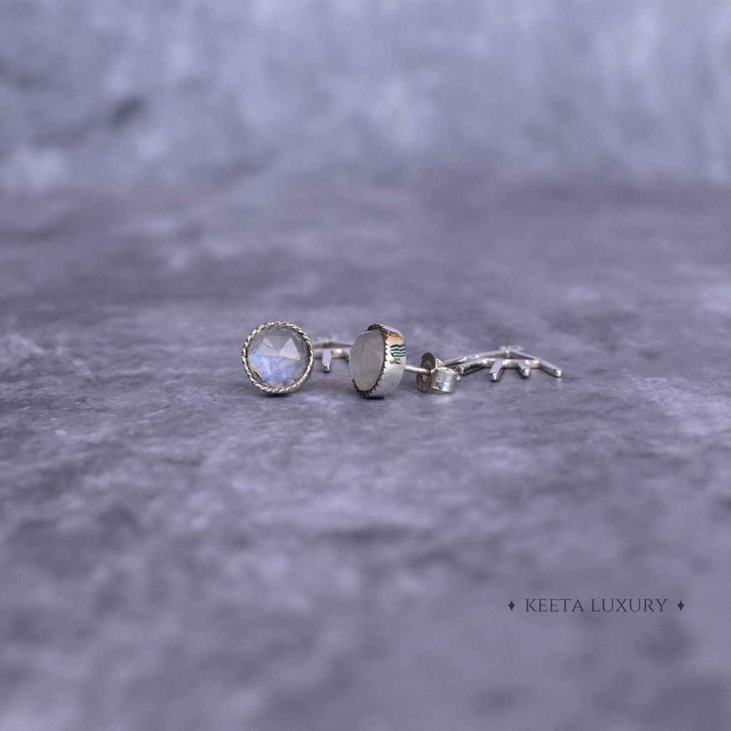 Boho Elegance - Moonstone Studs -