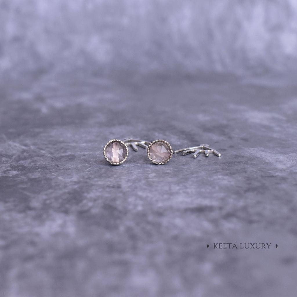 Boho Elegance - Rose Quartz Studs -