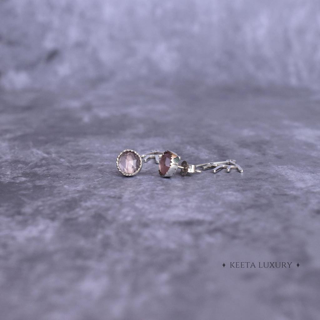 Boho Elegance - Rose Quartz Studs -