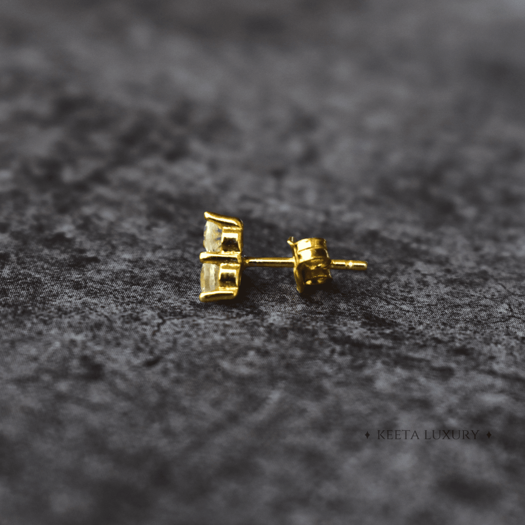 Celestial Triangle - Moonstone Studs -