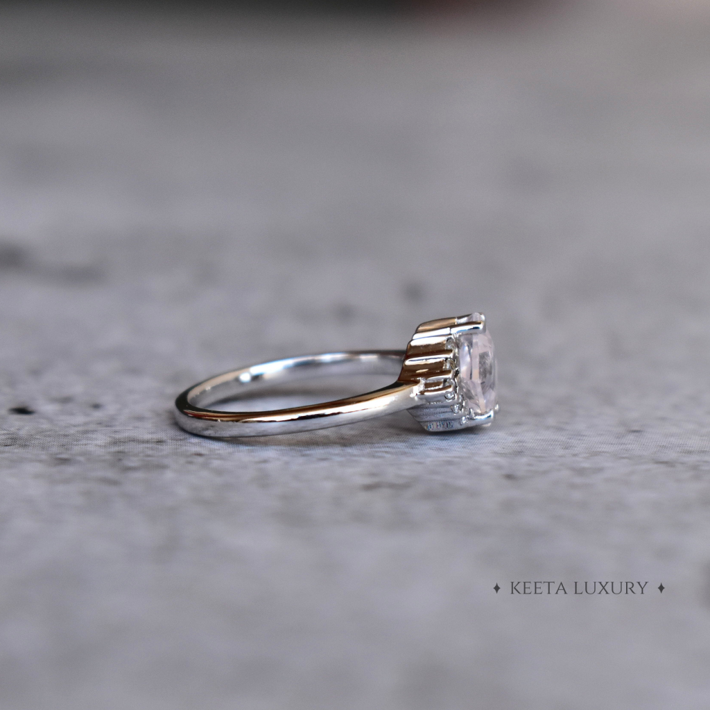Classic Square - Rose Quartz Ring -