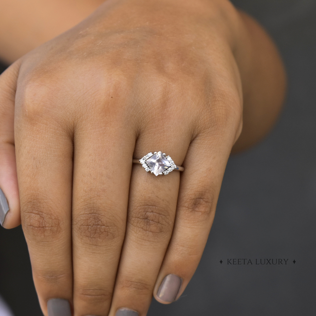 Classic Square - Rose Quartz Ring -