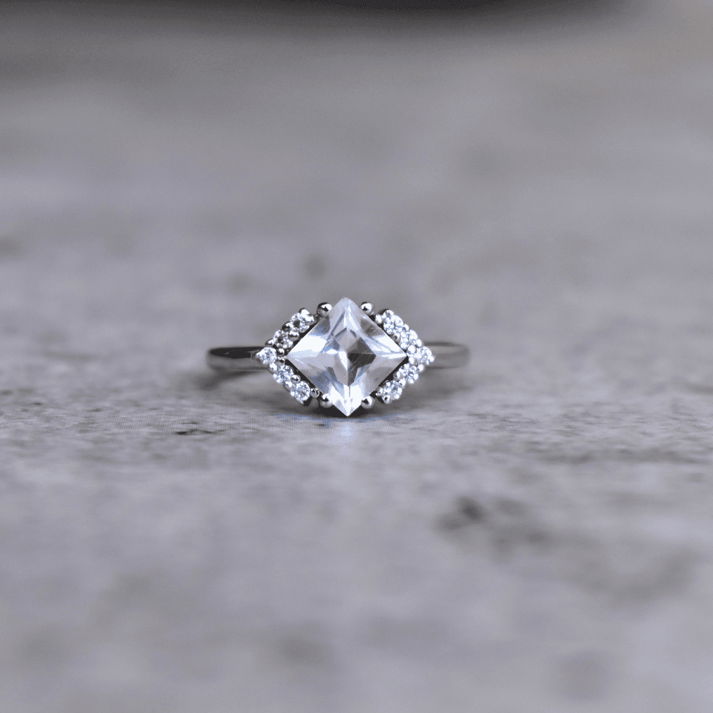 Classic Square - Rose Quartz Ring -