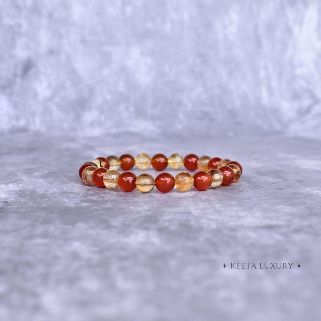 Creativity Spark - Carnelian and citrine bracelet -