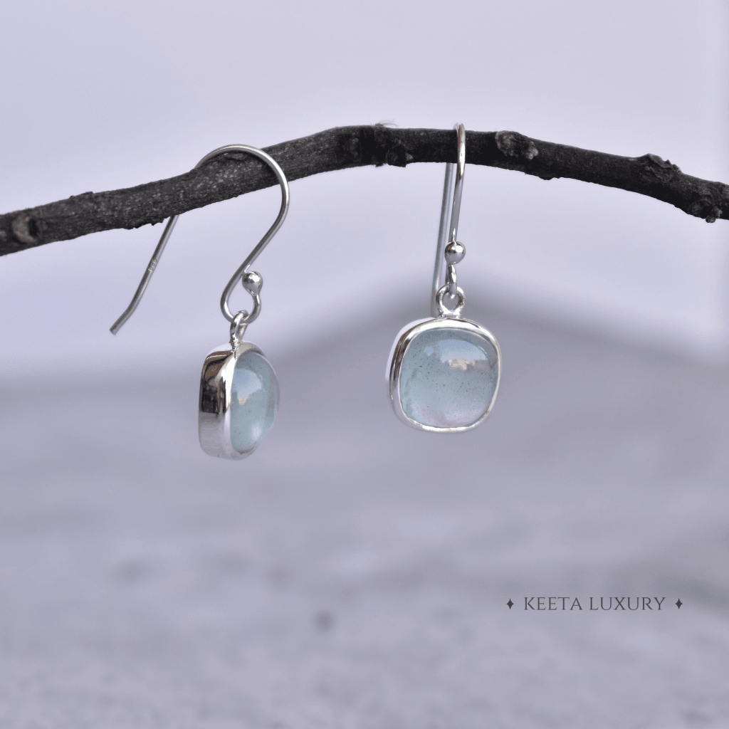 Cushion Conquer - Aquamarine Earrings -