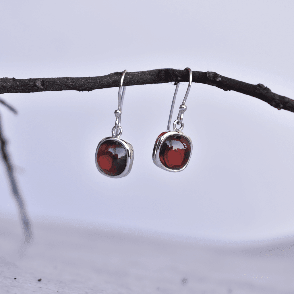 Cushion Conquer - Garnet Earrings -