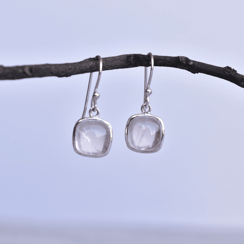 Cushion Conquer - Rose Quartz Earrings -