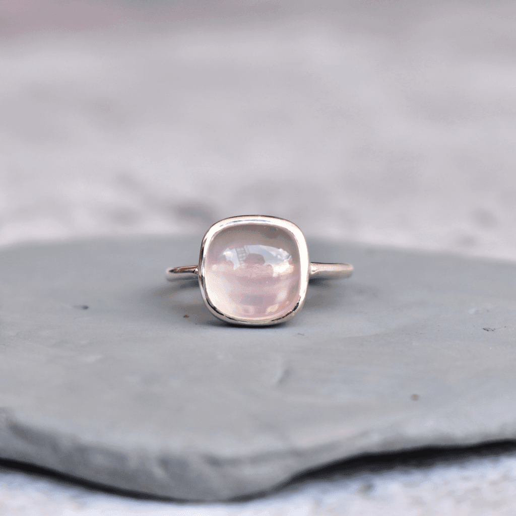 Cushion Conquer - Rose Quartz Ring -