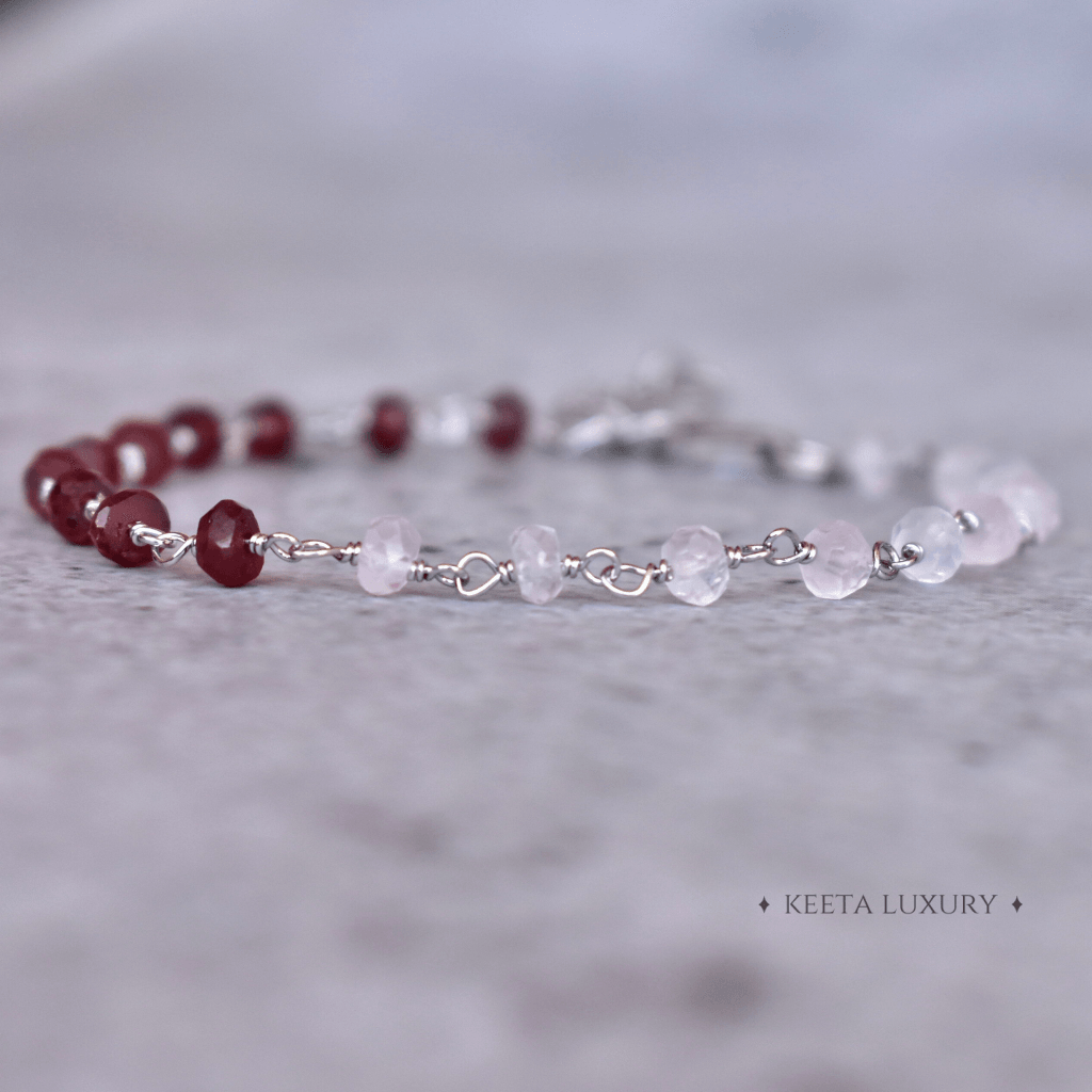 Divine Emotions - Rose Quartz & Garnet Bracelets -