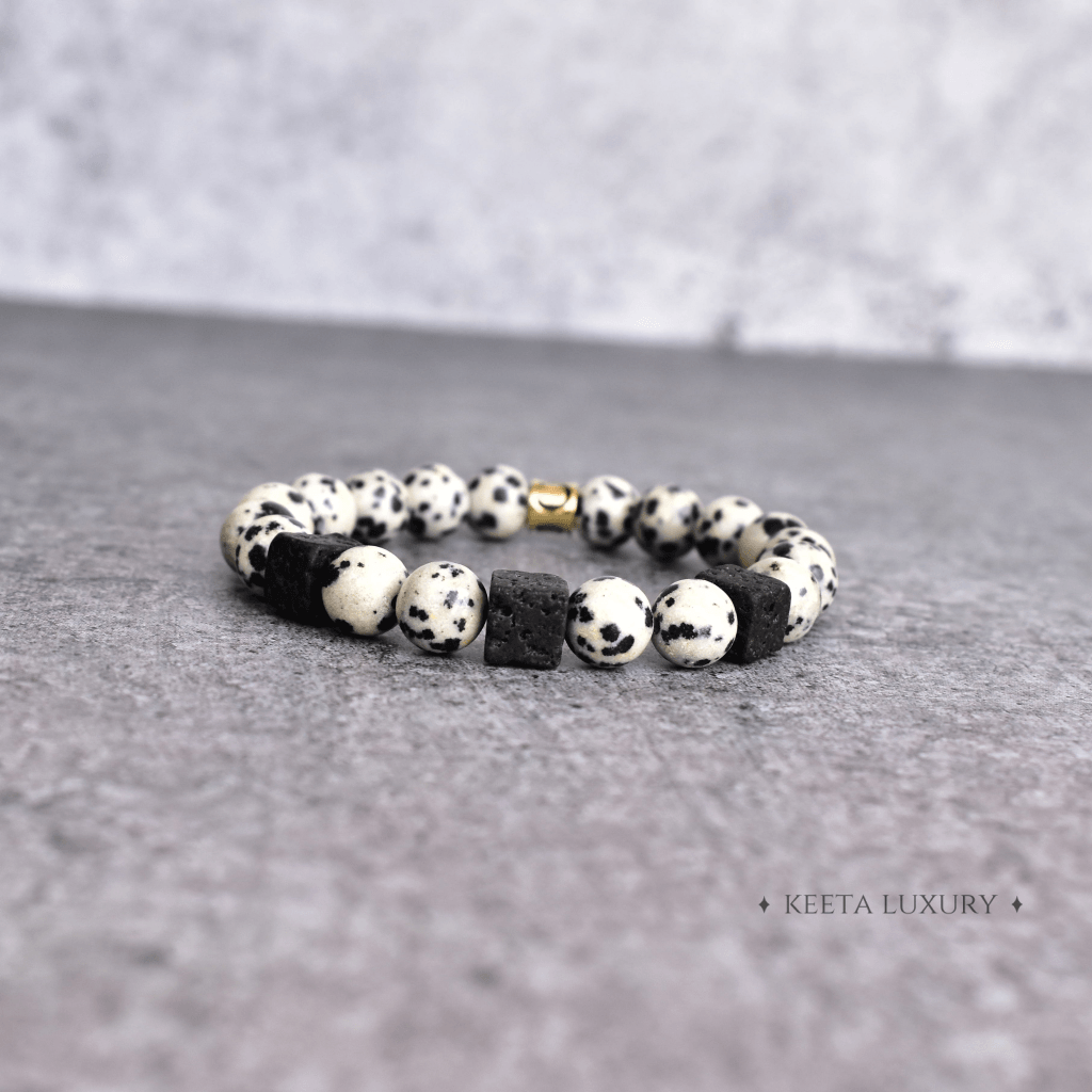 Dogmation - Dalmatian & Lava Bead Bracelet -