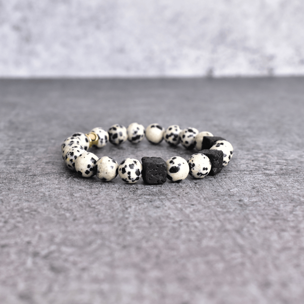 Dogmation - Dalmatian & Lava Bead Bracelet -