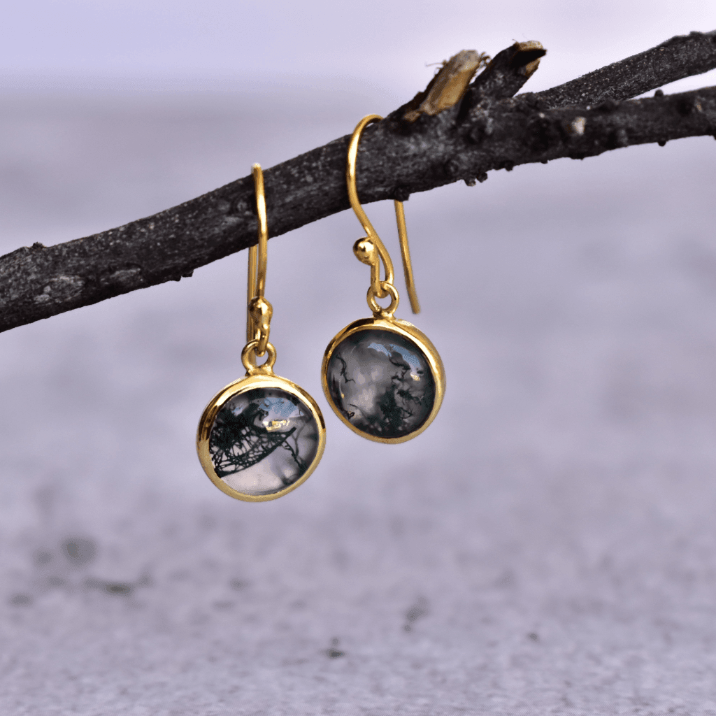 Exquisite - Moss Agate Earrings -