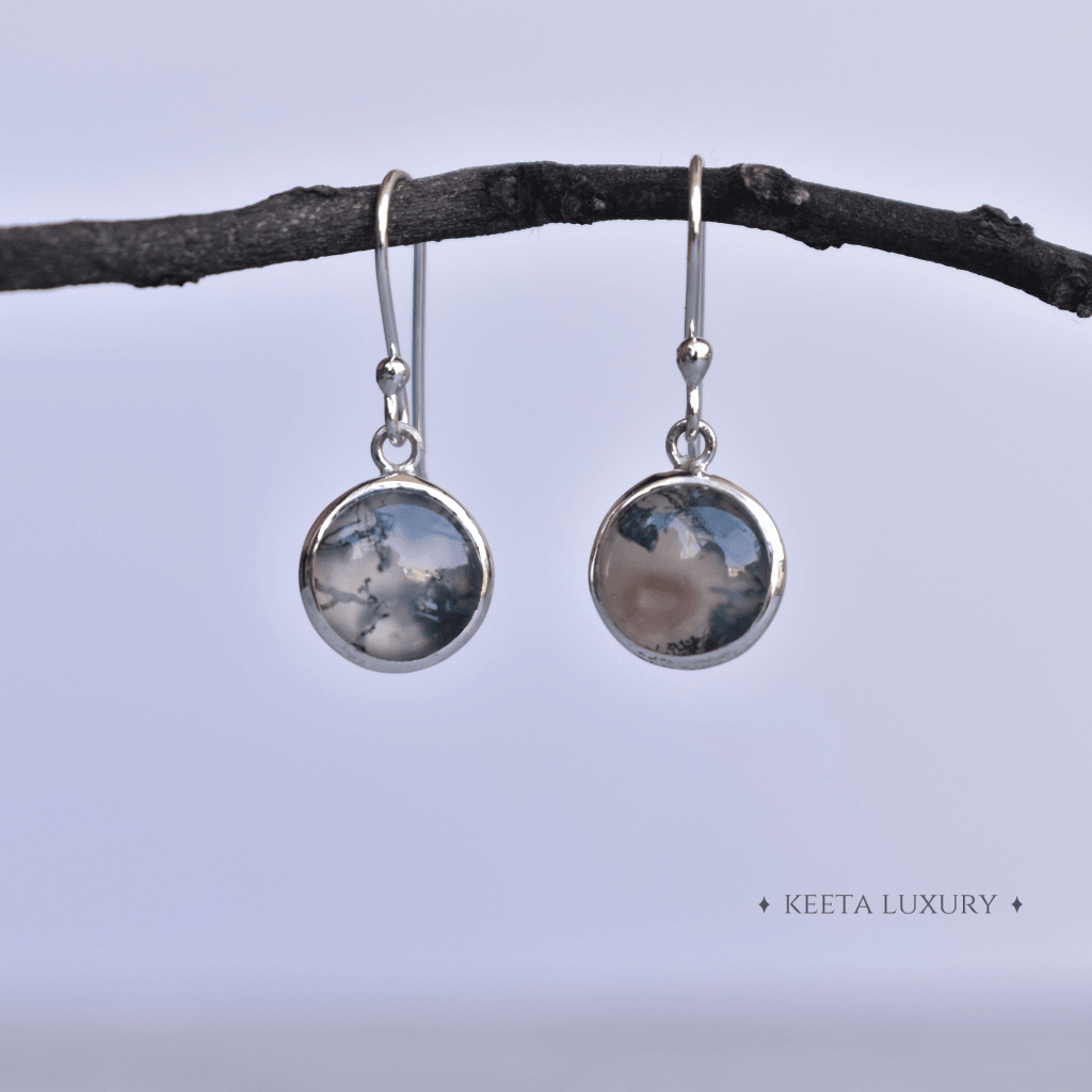 Exquisite - Moss Agate Earrings -