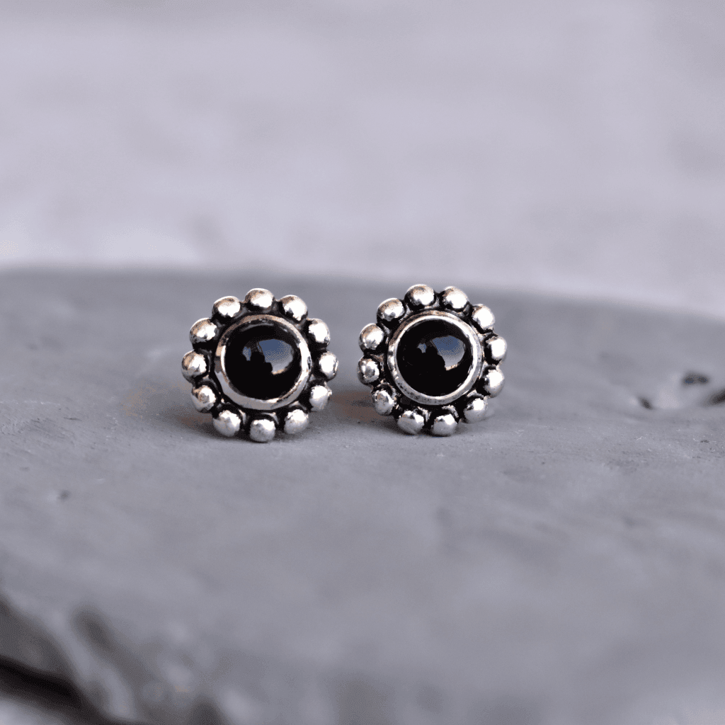 Flower Child - Black Onyx Studs -