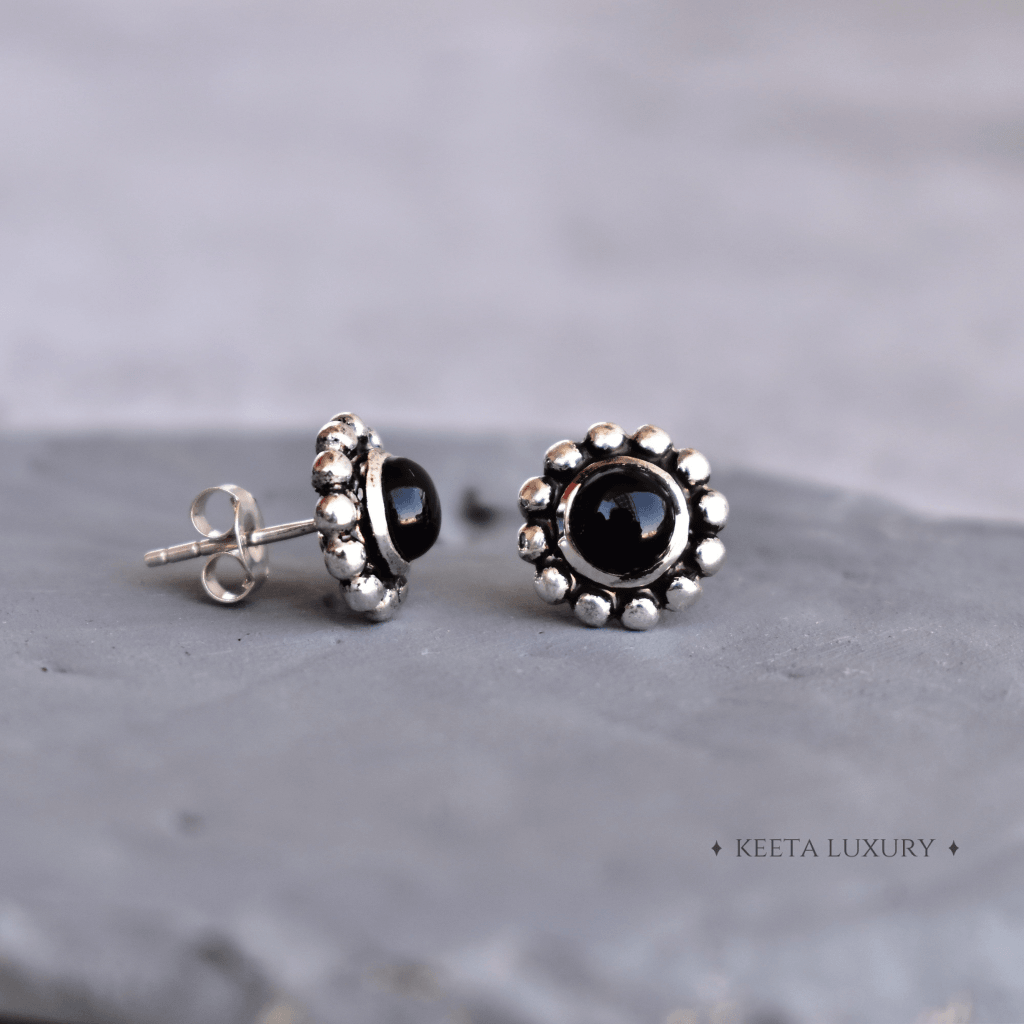 Flower Child - Black Onyx Studs -