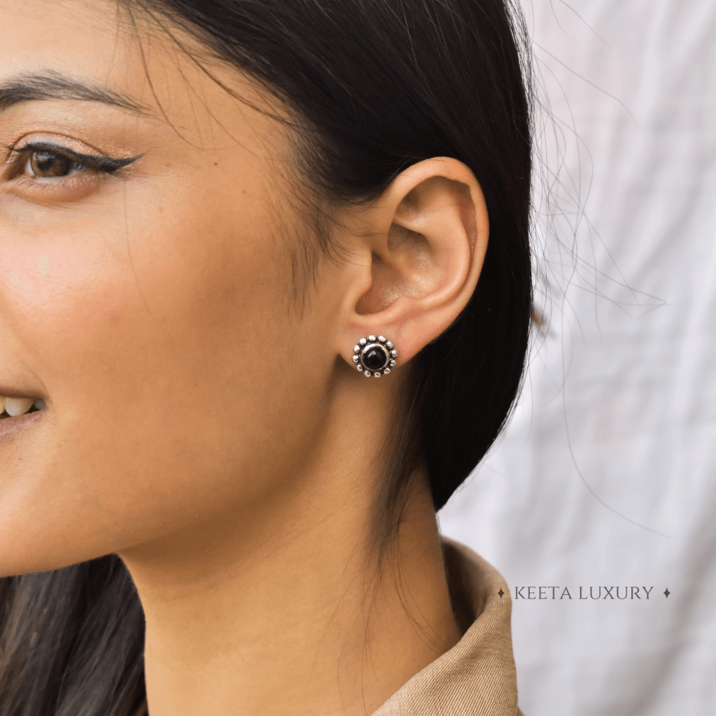 Flower Child - Black Onyx Studs -