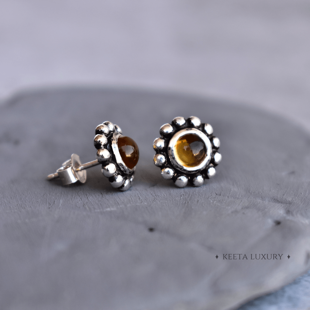 Flower Child - Citrine Studs -