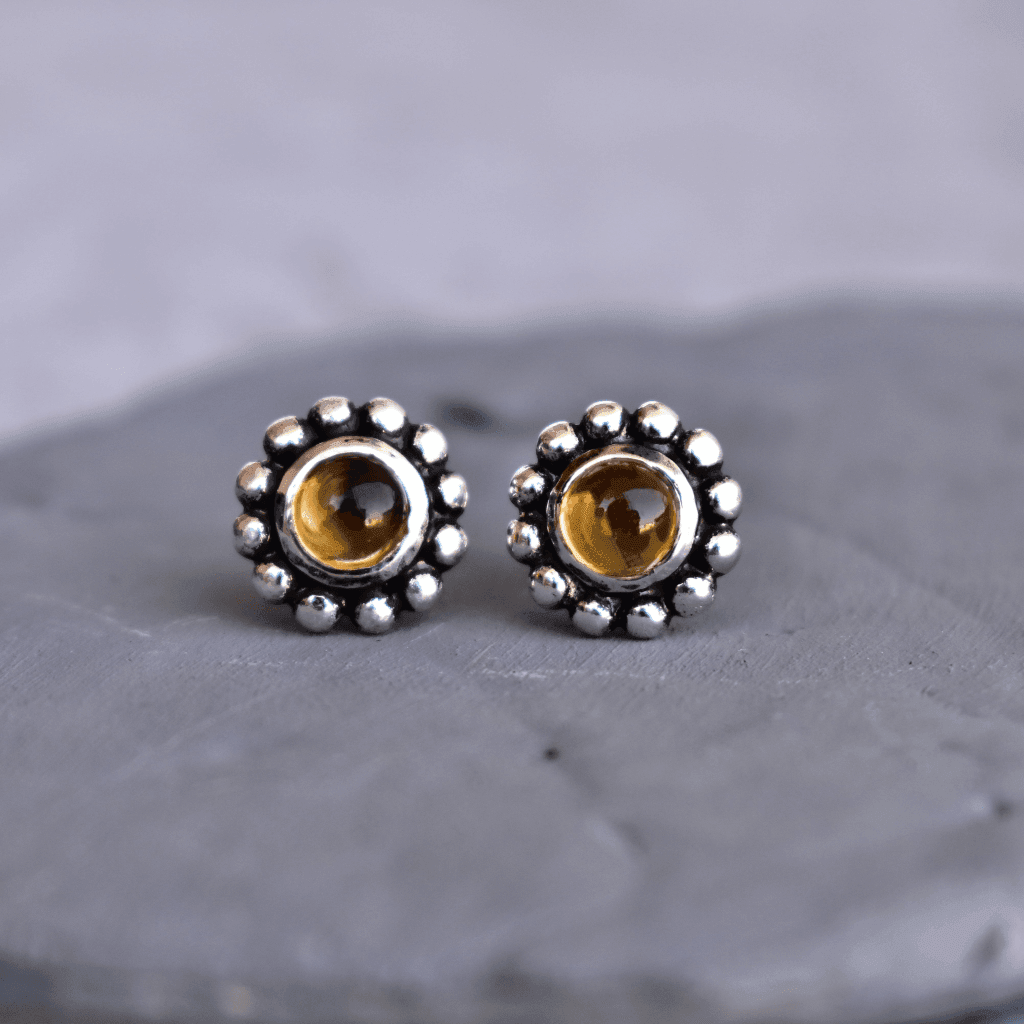 Flower Child - Citrine Studs -