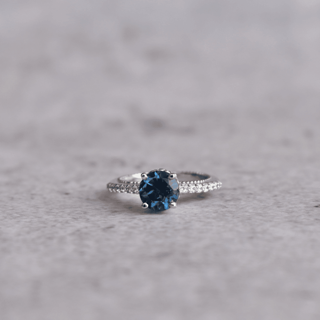 Glistening Waters - Blue Topaz Ring -