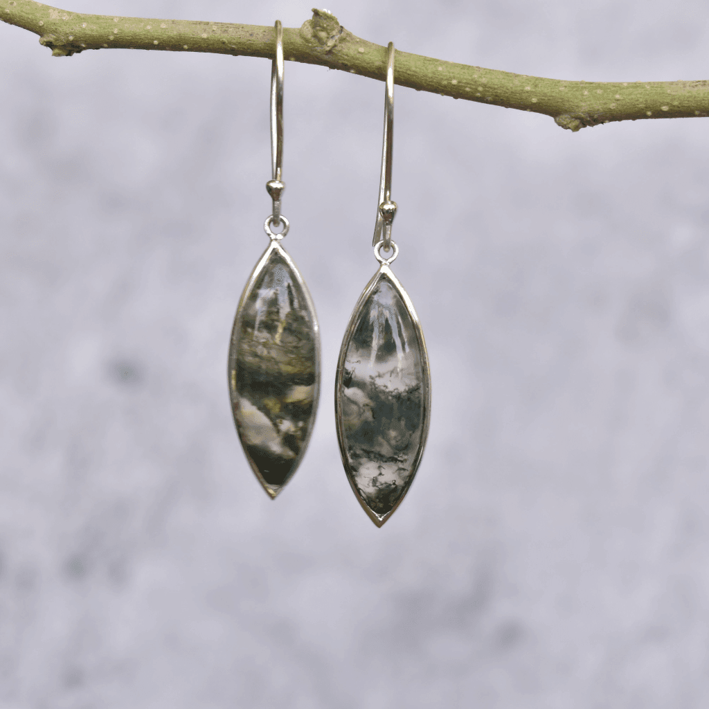 Greenery - Moss Agate Earrings -