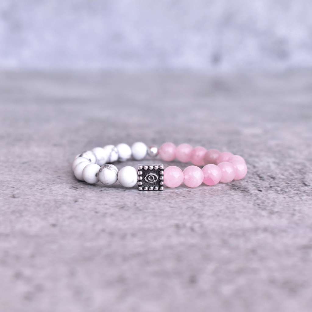 Guardian Eye - Rose Quartz & Howlite Bracelets -