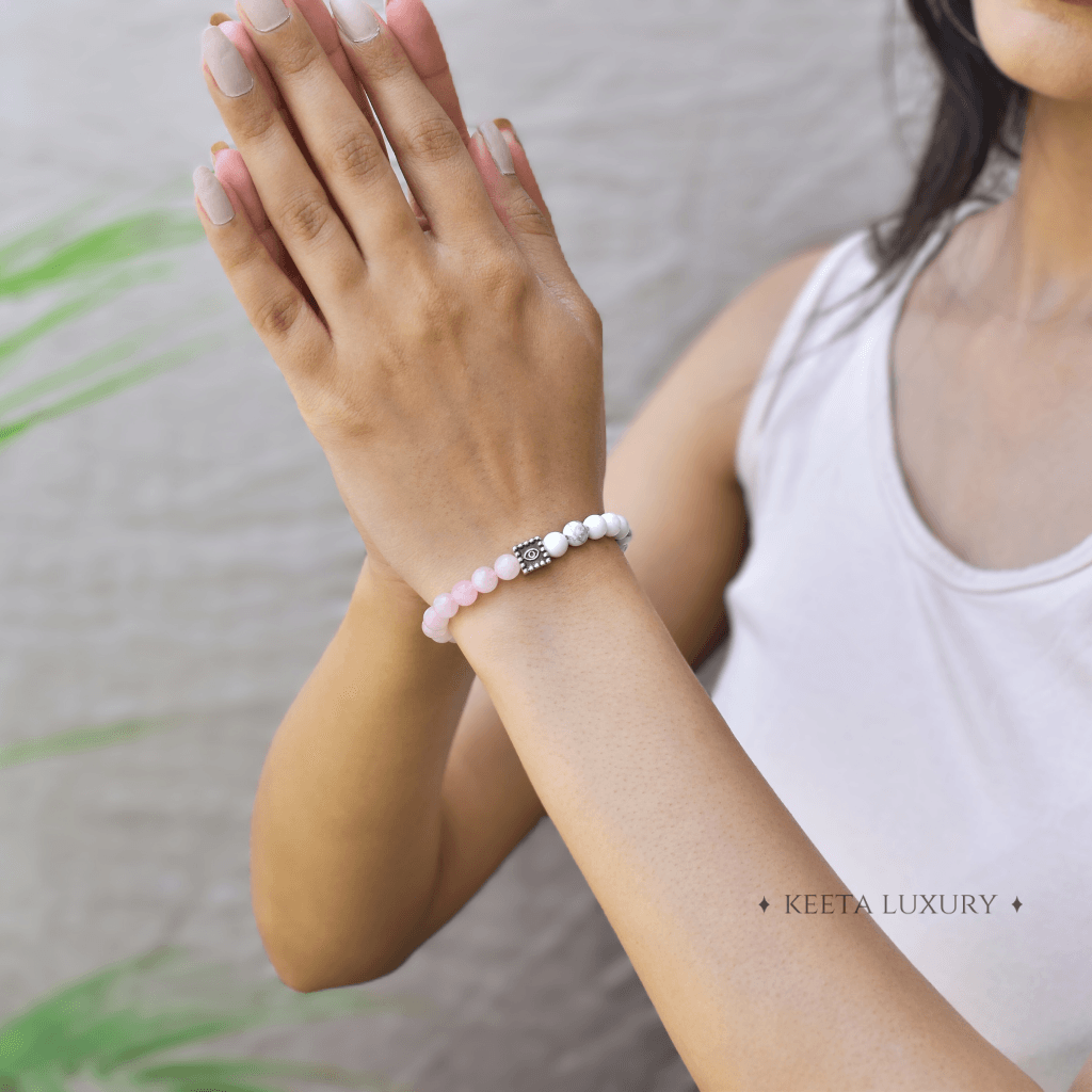 Guardian Eye - Rose Quartz & Howlite Bracelets -