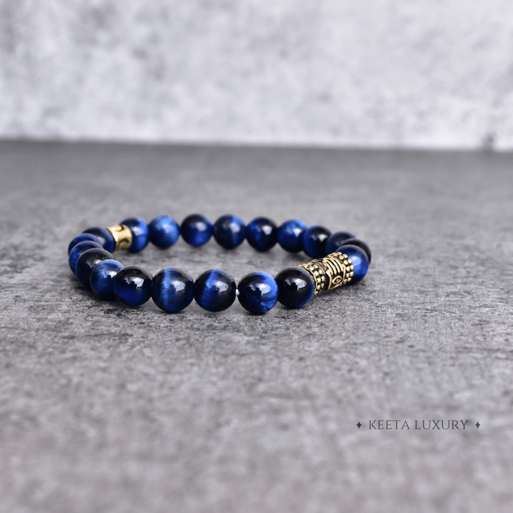 Hamsa Protector - Blue Tiger Eye Bracelet -