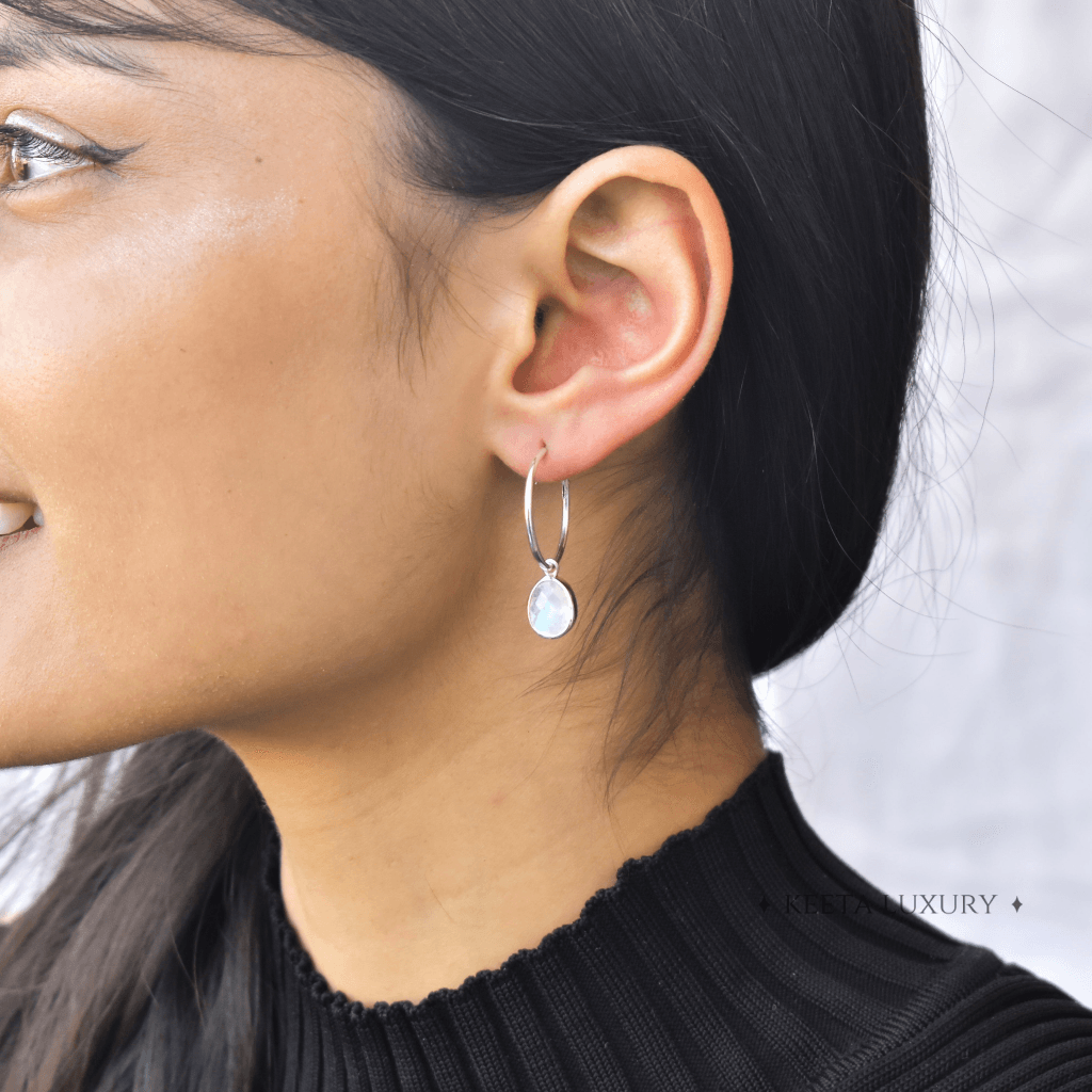 Hoop Admire - Moonstone Earrings -