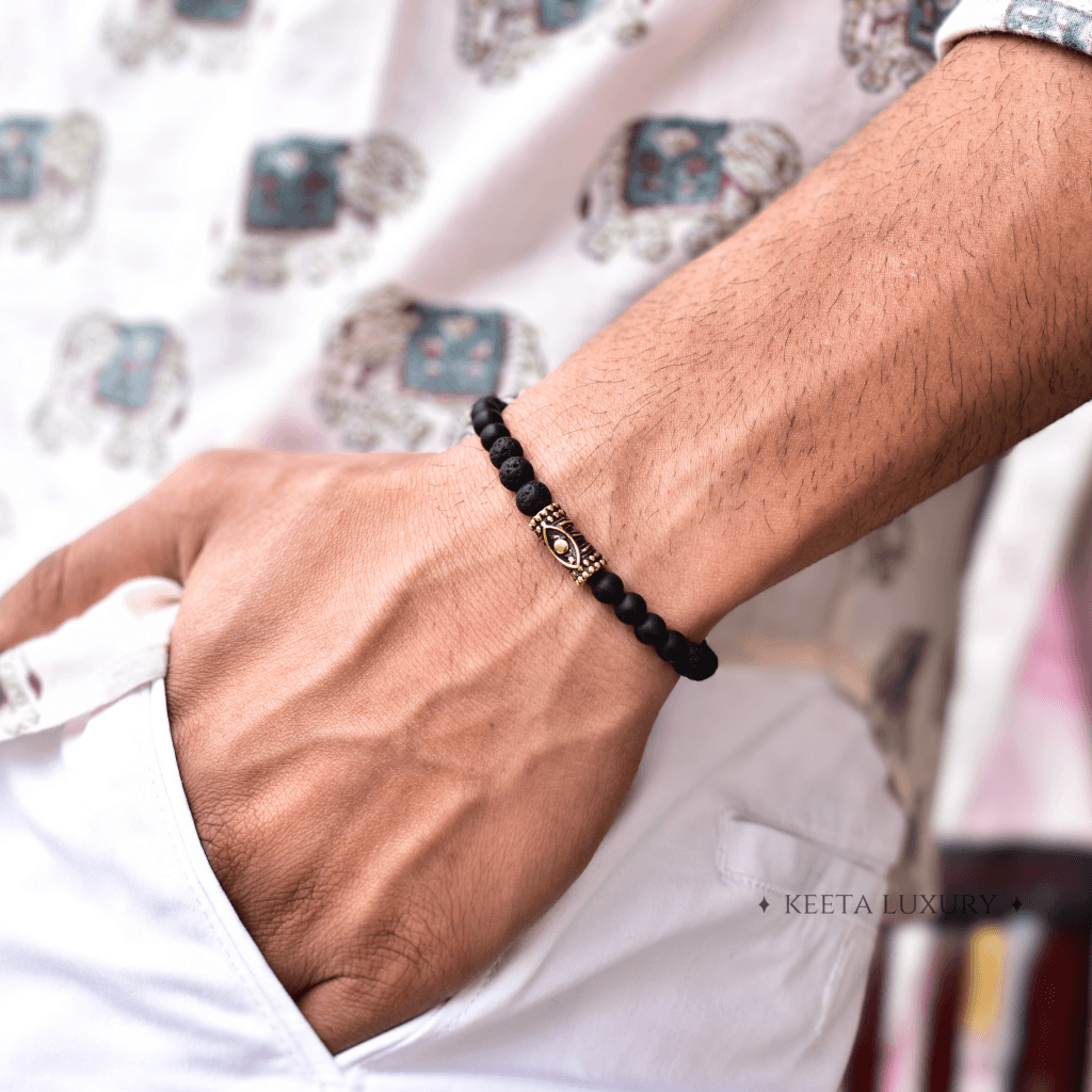 Intense Energy - Lava and Black Onyx Bracelet -
