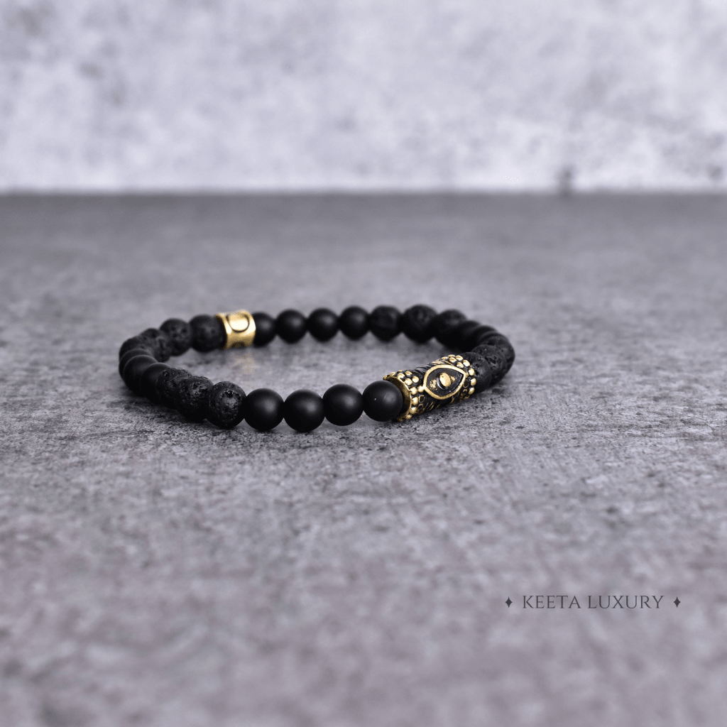Intense Energy - Lava and Black Onyx Bracelet -