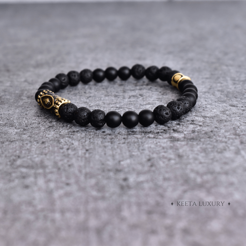Intense Energy - Lava and Black Onyx Bracelet -