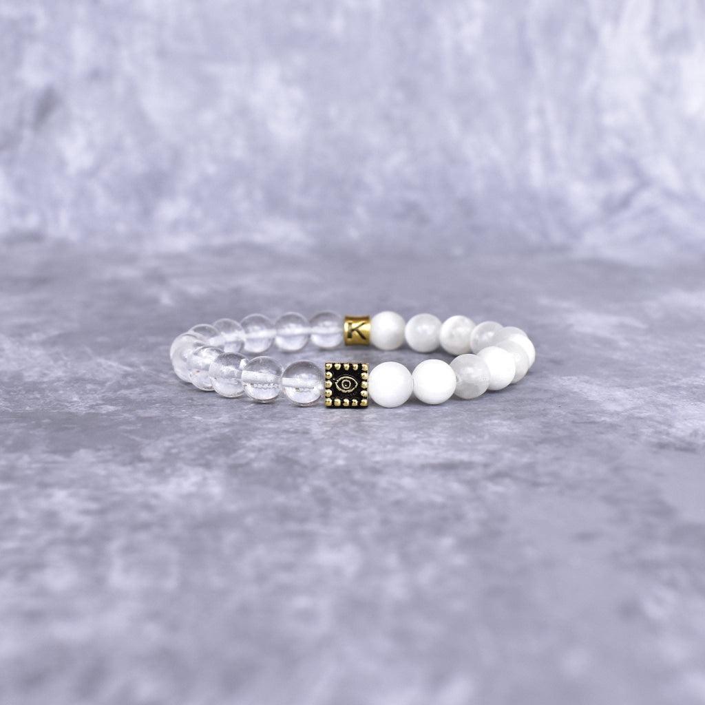 Intuition - Selenite & Clear Quartz Bracelet -