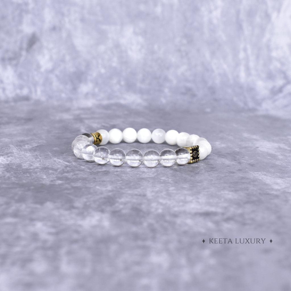 Intuition - Selenite & Clear Quartz Bracelet -