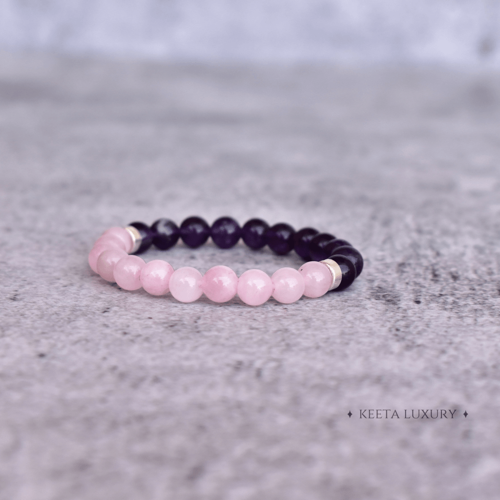Lavender Dreams - Rose Quartz & Amethyst Bracelets -