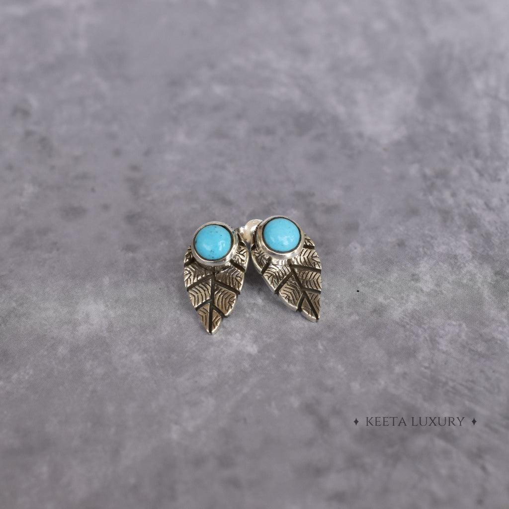 Leaf Lore - Turquoise Studs -
