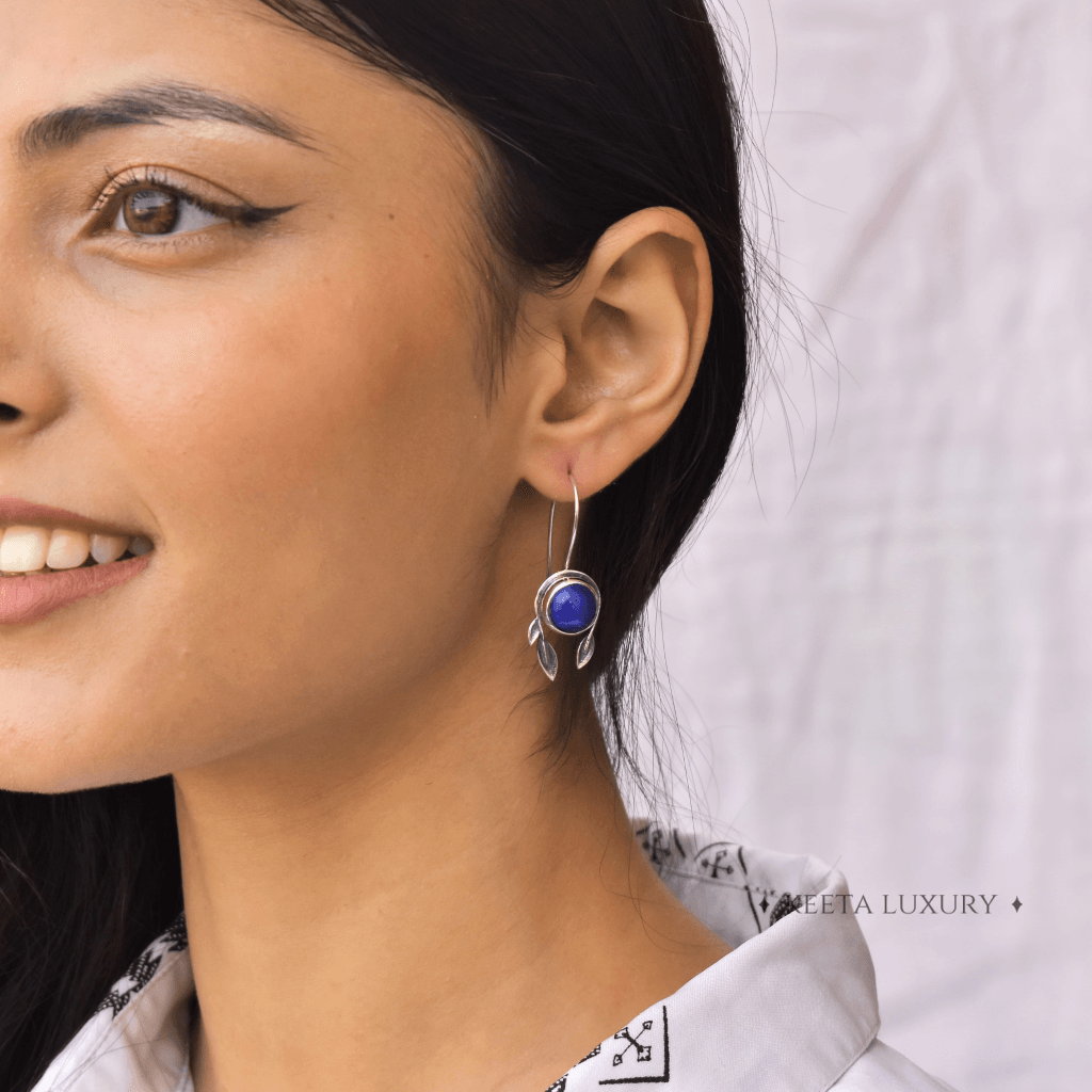 Leafy Exotic - Lapis Earrings -