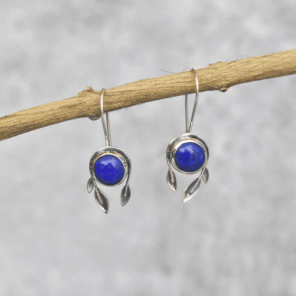 Leafy Exotic - Lapis Earrings -