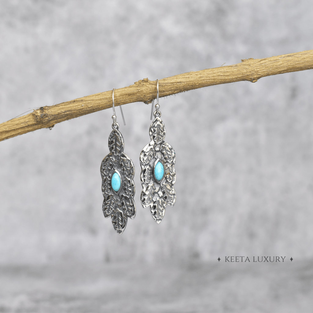 Leafy Wave - Turquoise Dangle -