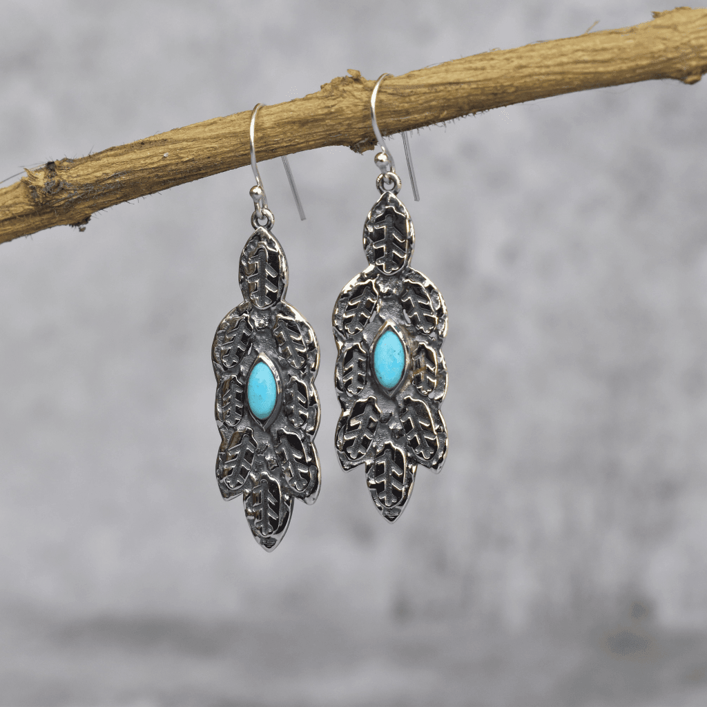 Leafy Wave - Turquoise Dangle -