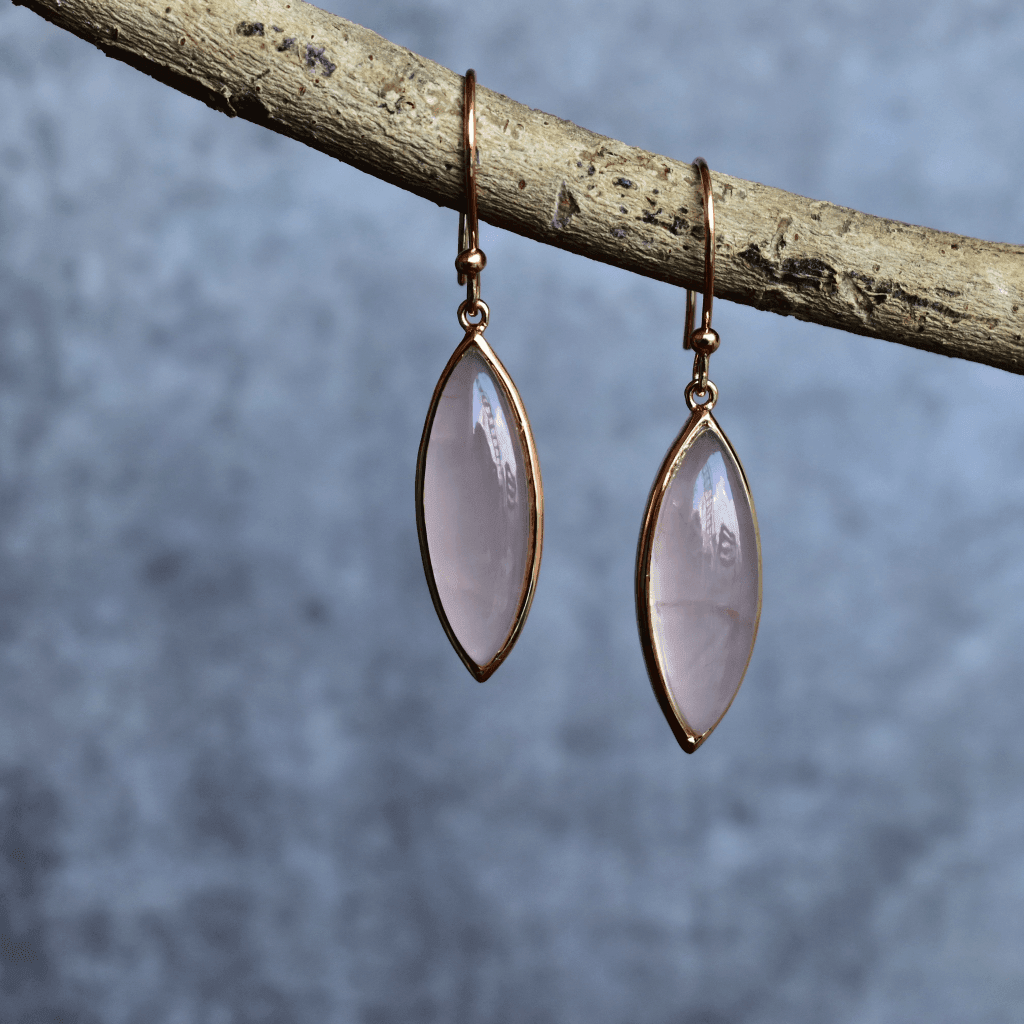 Lit Long - Rose Quartz Earrings -