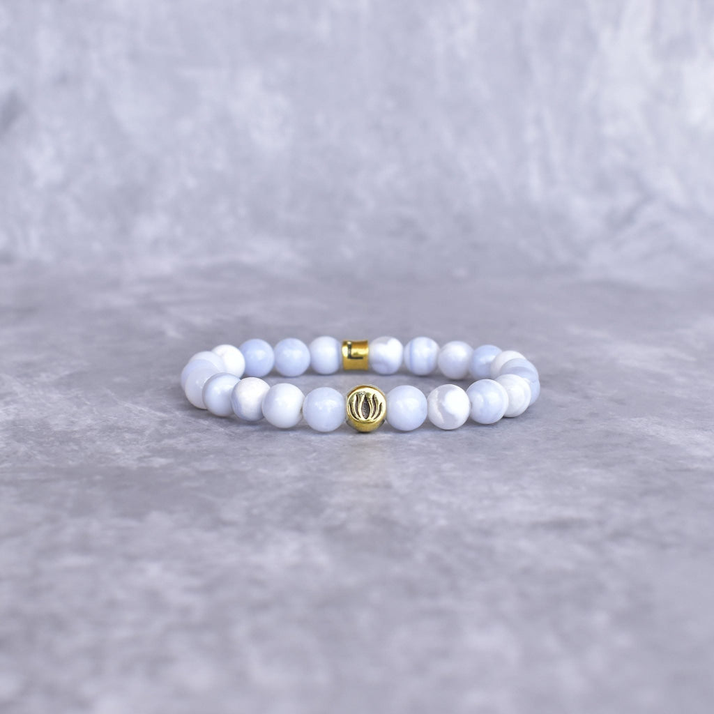 Lotus - Blue Lace Agate Bracelet -