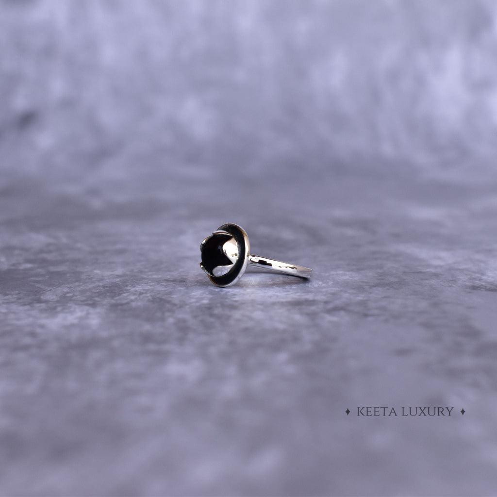 Lotus Dream - Black Onyx Ring -