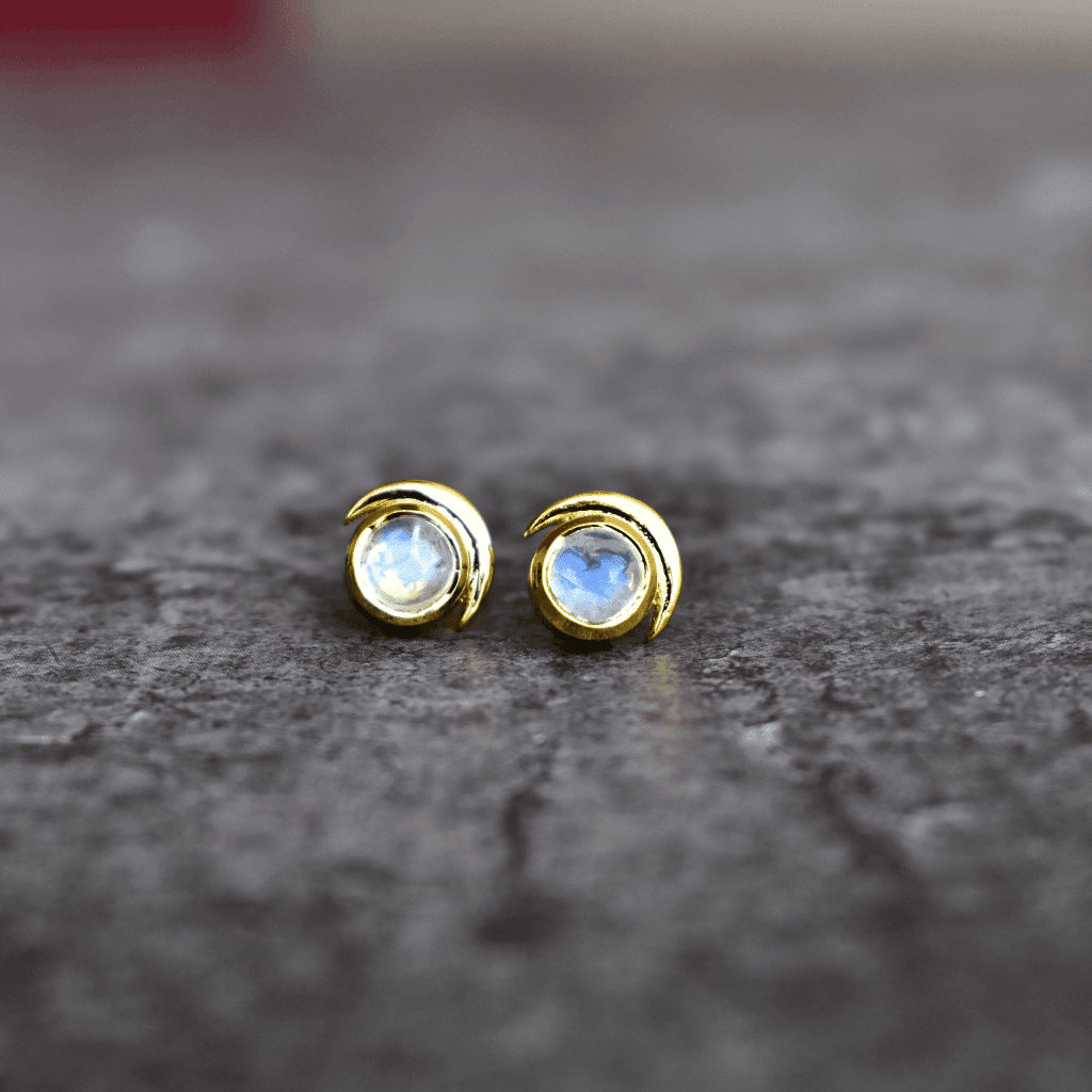 Lunar - Moonstone Studs -