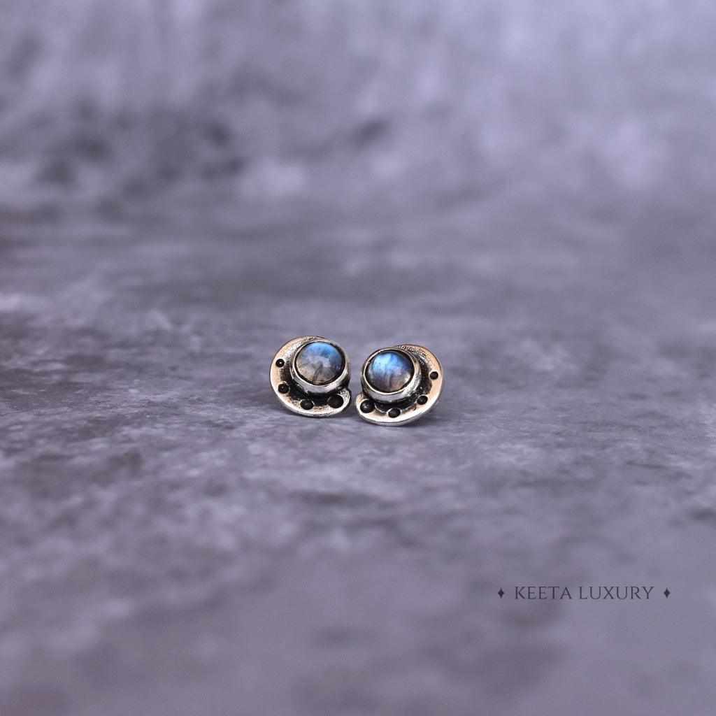 Marine Muse - Moonstone Studs -