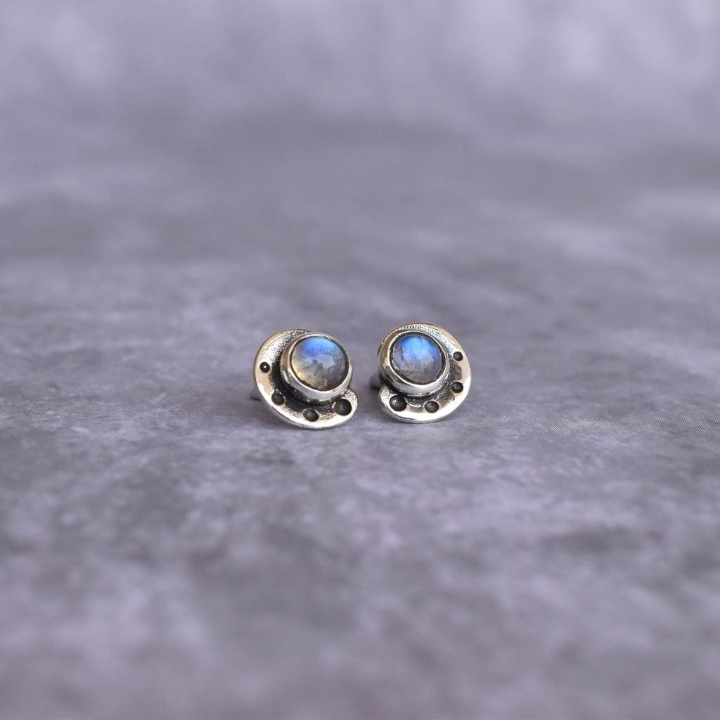 Marine Muse - Moonstone Studs -